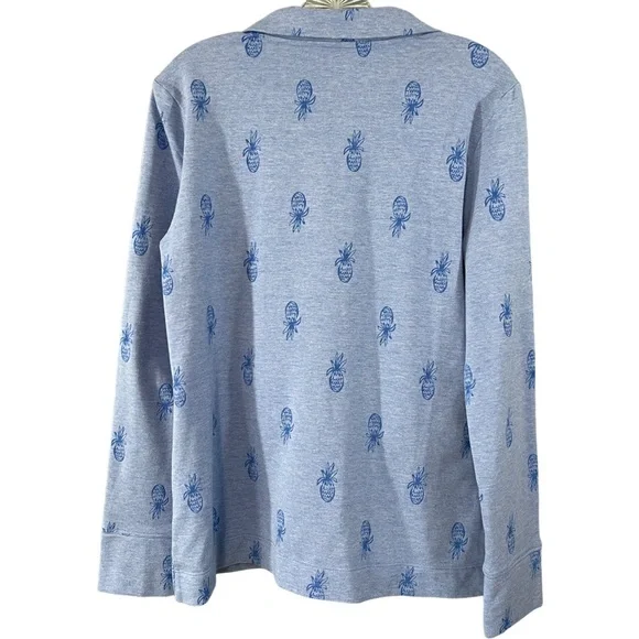Lilly Pulitzer Bennett Pineapple Zip Up Sweatshirt Blue Size M - Picture 5 of 8